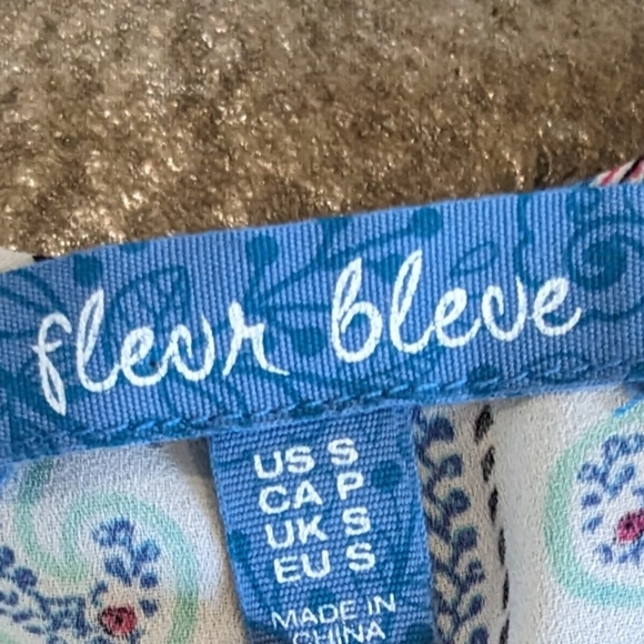 Beach Cover Up Boho Tunic Flowy Top Size S Pink Blue Multiprint - Picture 11 of 12